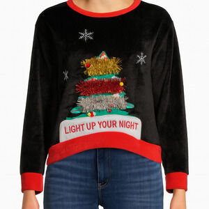 Ugly Christmas Sweater for Holiday Party, Em & Alfie, Women's Large